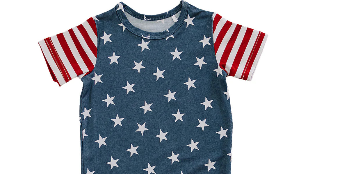 Stars + Stripes Bamboo Cozy Short Set | Mebie Baby