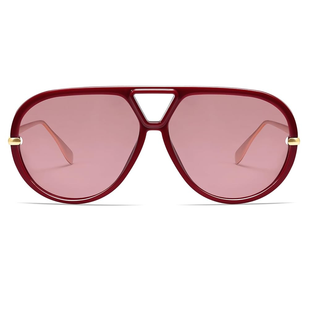 VANLINKER Oversized Trendy Polarized Aviator Sunglasses for Women Men Retro Round Sunglasses Vint... | Amazon (US)