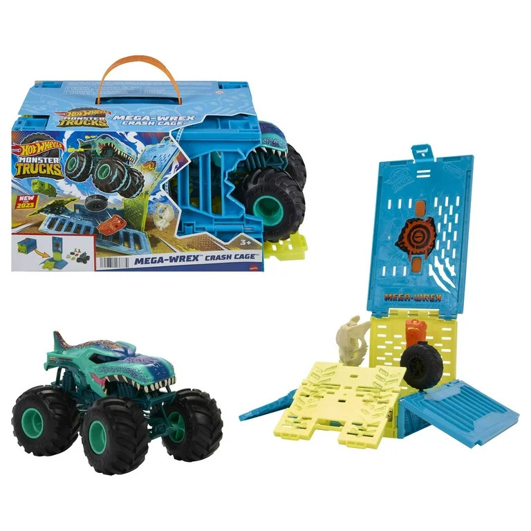 Hot Wheels Monster Trucks 1:24 Mega-Wrex Oversized Crash Cage, 6 in - Walmart.com | Walmart (US)
