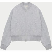 Seam Detail Oversized Zip Through Bomber - Grey Marl | The Couture Club