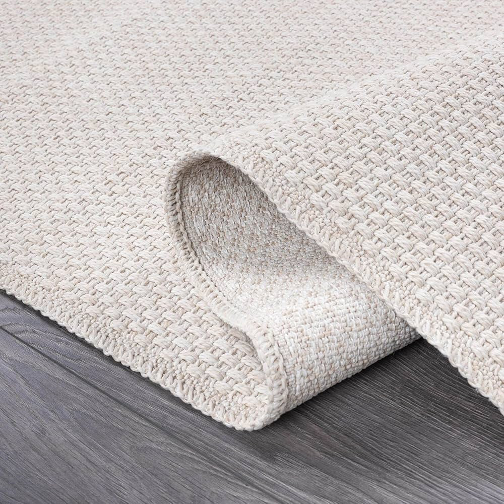 CAMILSON Easy Jute Rug 6x9, Indoor Outdoor Off-White Farmhouse Area Rugs for Living Room Patio and Kitchen Rug, Solid Woven Design, Easy-Cleaning, Washable Outside Carpet Alfombras (6 x 9) | Amazon (US)