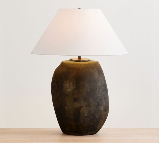 Saratoga Rustic Glass Table Lamp | Pottery Barn (US)