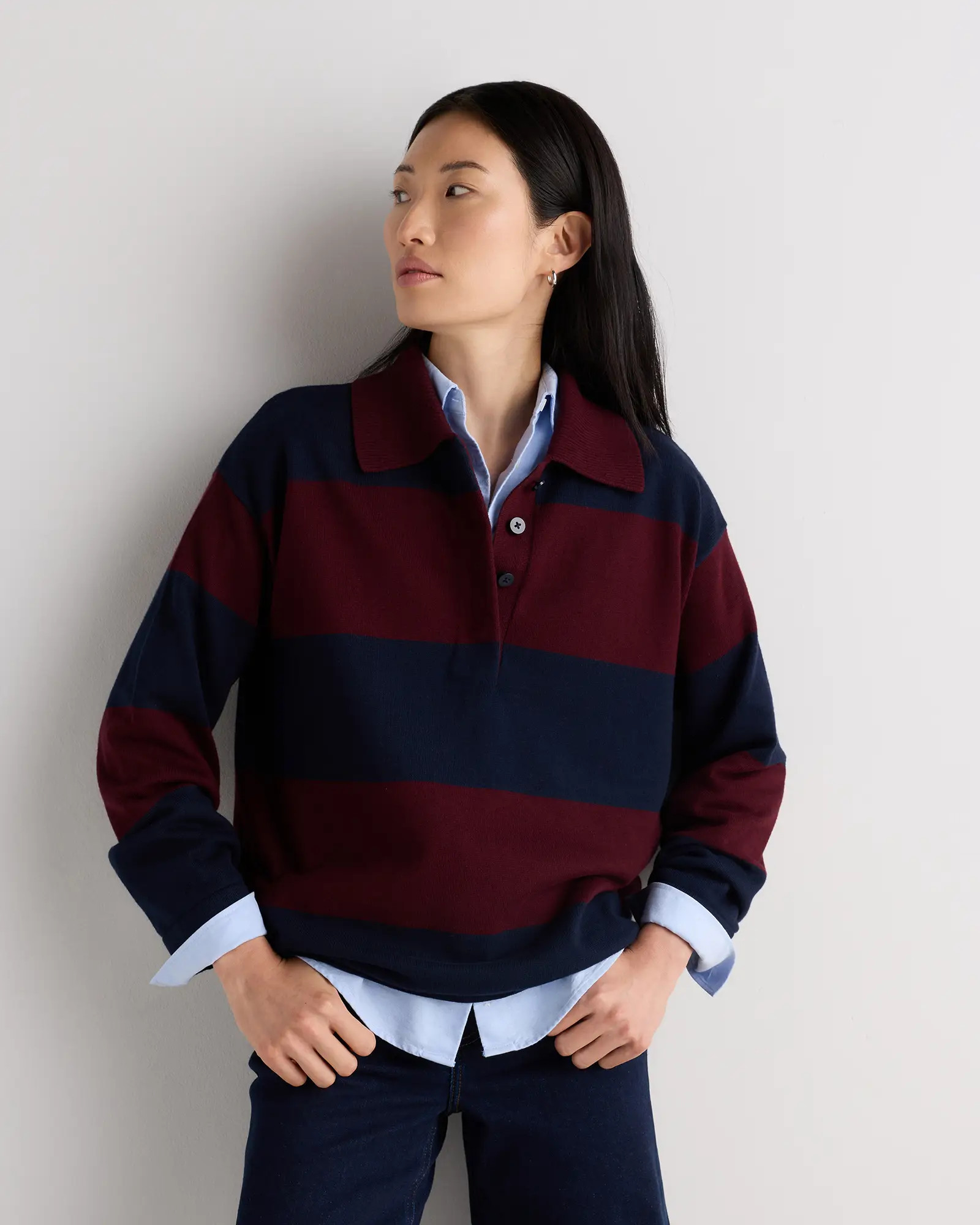 Cotton Cashmere Rugby Polo Sweater | Quince