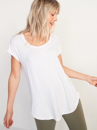 Luxe Scoop-Neck Tunic Tee for Women | Old Navy (US)