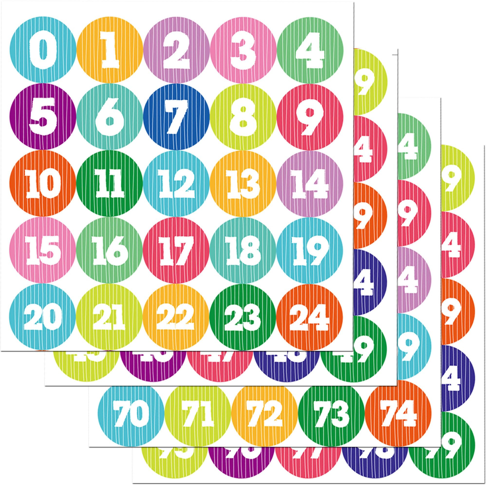 Youngever 1800 Pcs 0-99 Numbers Stickers for Office, Classroom, Organizing, Each Measures 1 inch ... | Amazon (US)