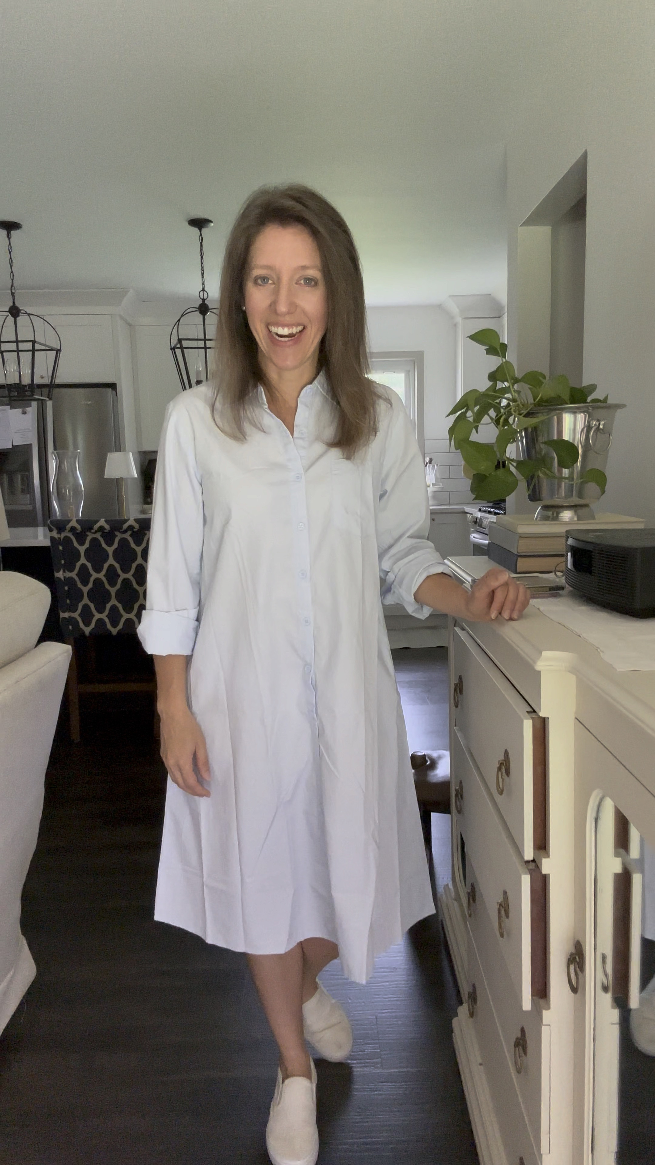 Amazon dress review 

I love the material as it doesn’t show sweat! 

Wearing a S • it is roomy. You may want to add a belt. 

Great length. Long sleeve but not too hot 

I only wish it came in darker colors. Navy is my jam (as you know) 💙🩵💙 

#LTKOver40 #LTKActive #LTKStyleTip