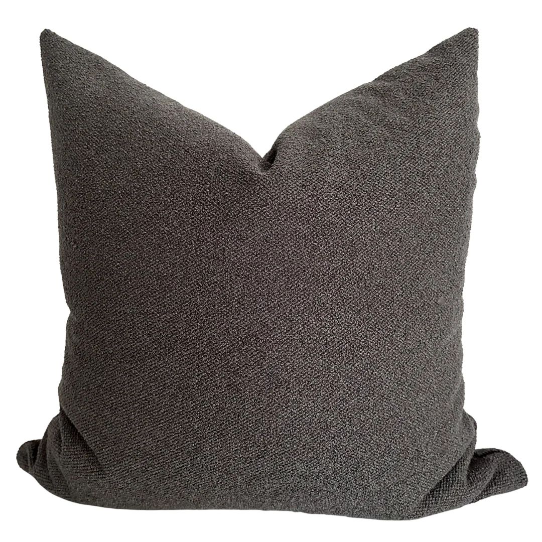 Graphite Gray Textured Pillow Cover | Hackner Home (US)
