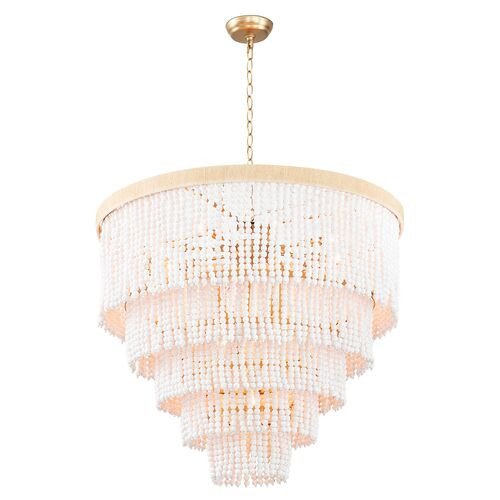 Waterfall Beaded Chandelier - White - Regina Andrew | Ceiling Fixture, Ceiling Light - Statement Piece, Decorative | One Kings Lane