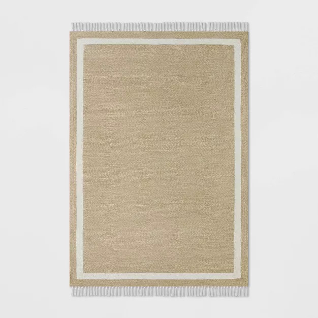 Braided Outdoor Rug with Fringe Neutral/Ivory - Threshold™ designed with Studio McGee | Target
