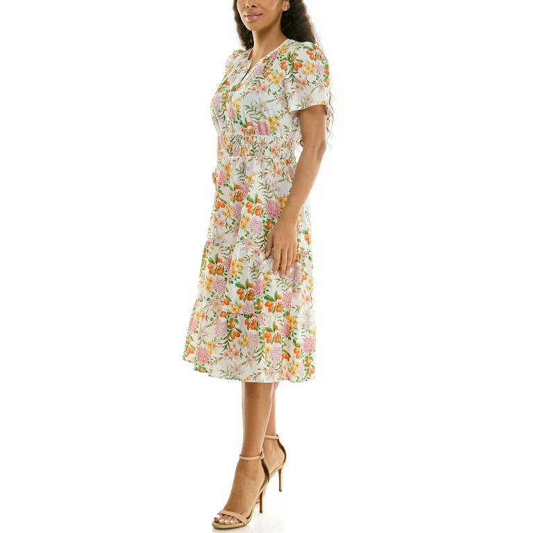 Nanette Lepore Women's Split Neck Tiered Maxi Dress, Sizes XS-XXXL | Walmart (US)