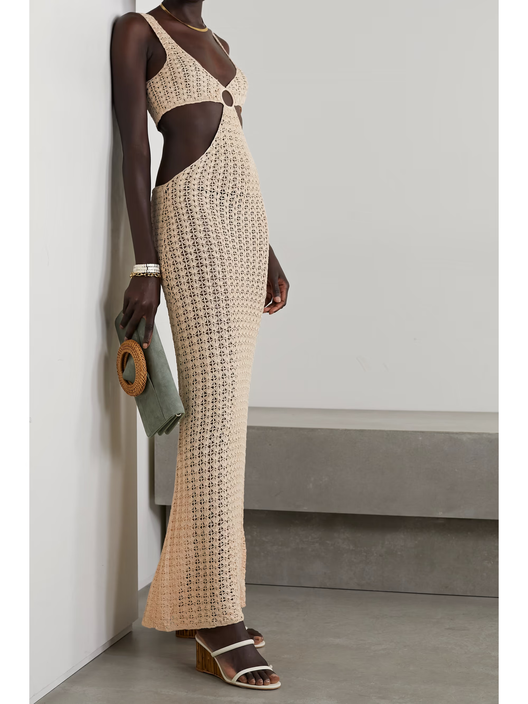 Tyra cutout crochet-knit maxi dress | NET-A-PORTER (US)