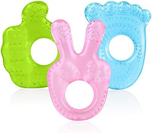 Water Teether 3-Pack, Teething Toys for Babies 0-6 Months BPA Free, Teething Toys Fridge Cold Tee... | Amazon (US)