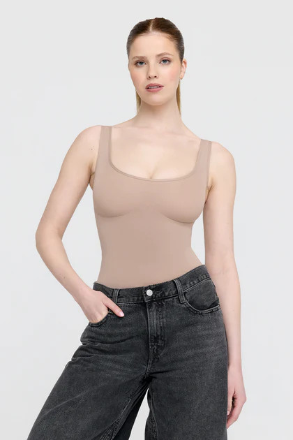 365 CONTOUR STRAPPY SHAPING BODYSUIT - CAPPUCCINO | TALA (UK)
