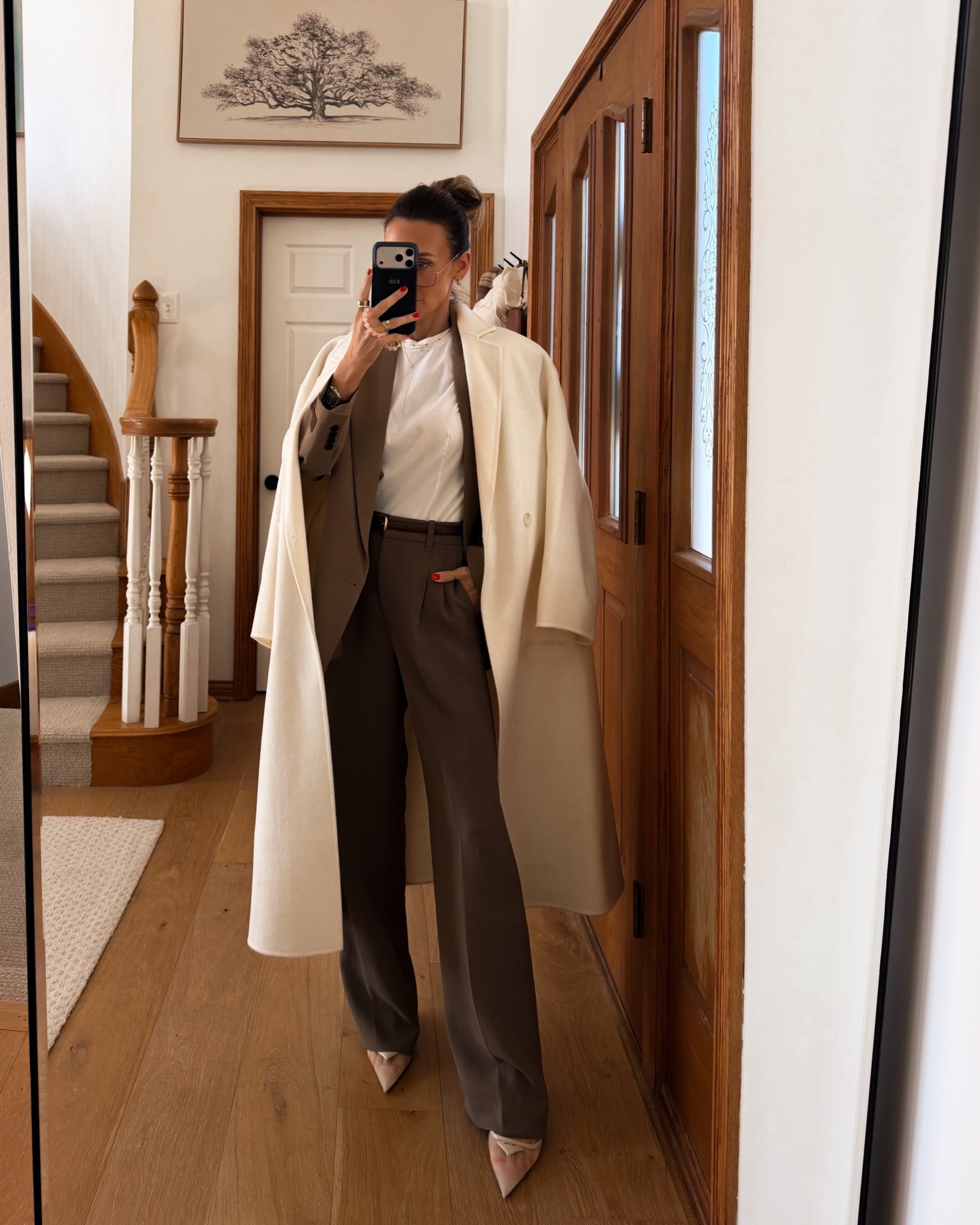 Hair appointment and mall errands day - these pants and blazer instantly elevate any wardrobe! Paired with my staple tee xs 
Pants size 4 and blazer xs - fits oversized 

#LTKOver40 #LTKootd #LTKWorkwear