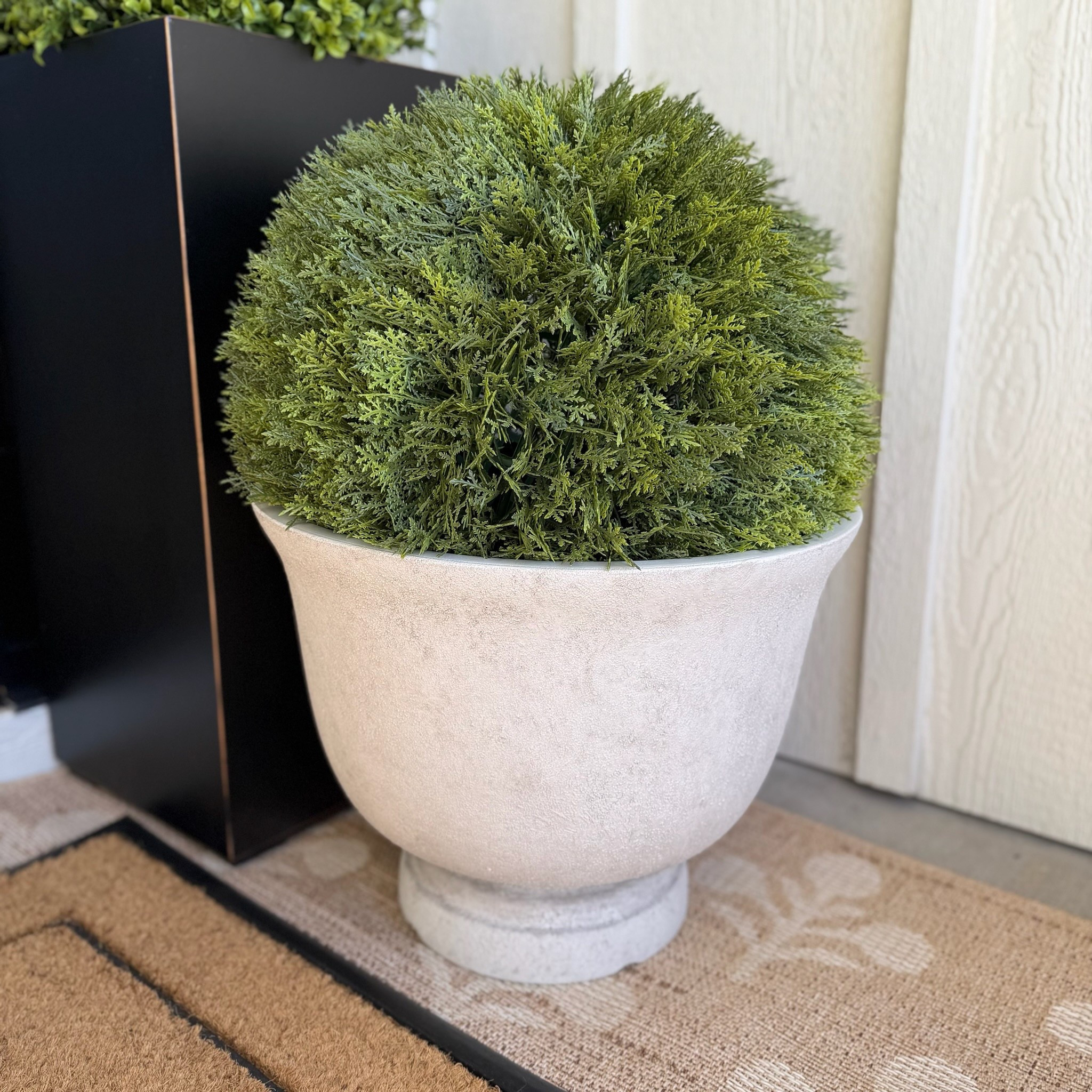 A few of my favorite Walmart patio pieces! I grab this planter and faux sphere a few weeks ago and they fit together perfectly!! Just an easy yet elevated way to style your porch! 

#LTKHome