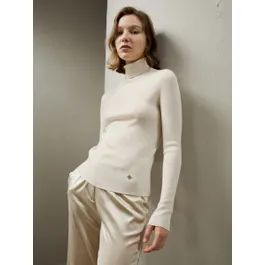 Seamless Silk-Cashmere Blend Turtleneck Sweater | LilySilk