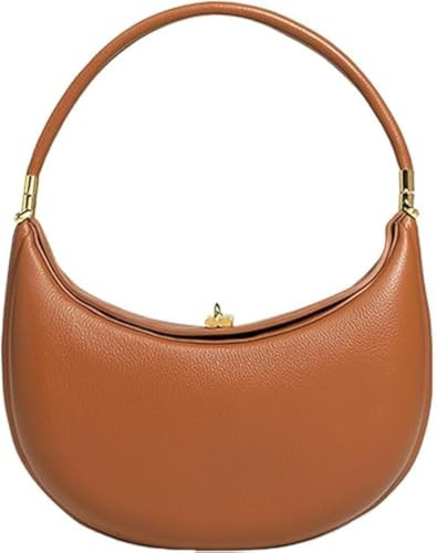 Lushandy Luna Bag 4 In 1 PU Leather Crescent Bag Small Shoulder Bag for Women Half Moon Bag Crossbody Purse Hobo Handbag, Brown | Amazon (US)