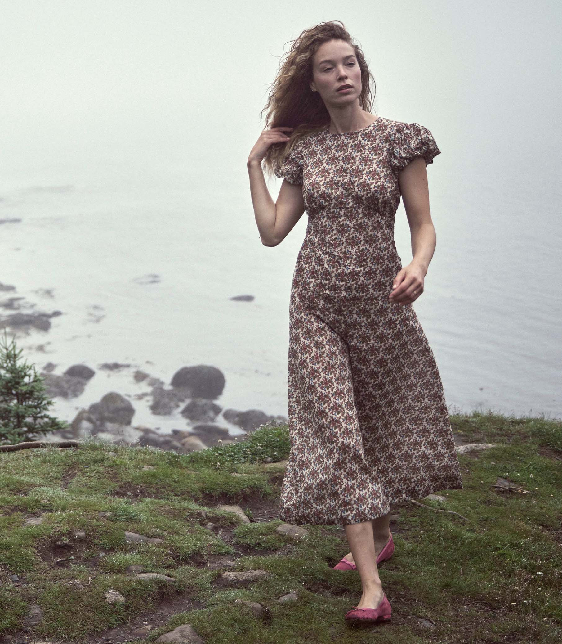 Rhodia Dress - Creme Forest Floral | DÔEN | DOEN