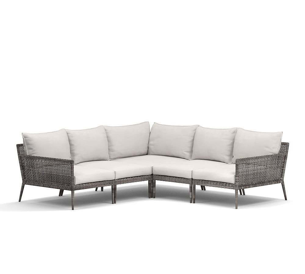 Cammeray All-Weather Wicker 5-Piece Patio Sectional | Pottery Barn (US)