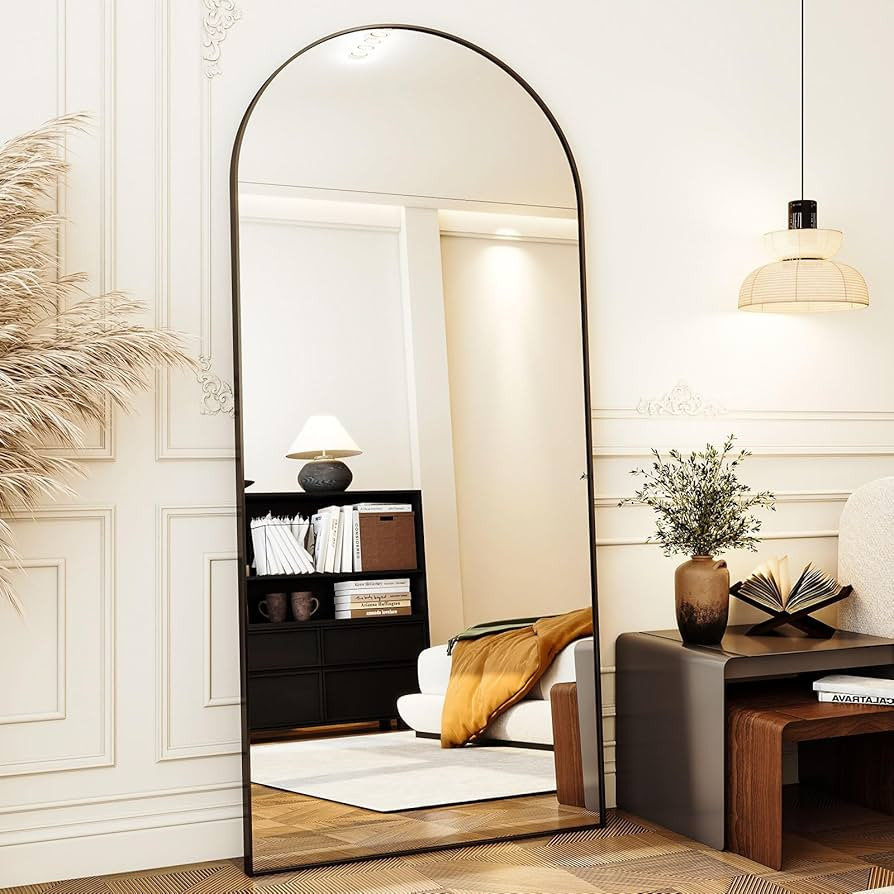 30x71 Arched Full Length Mirror Floor Mirrors with Aluminum Alloy Frame Free-Standing Wall Mounte... | Amazon (US)