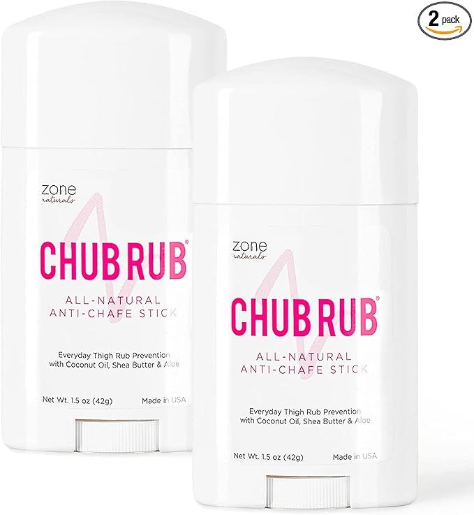 Zone Naturals Chub Rub All Natural Anti Chafing Stick, 1.5 Ounce, Pack of 2 | Amazon (US)