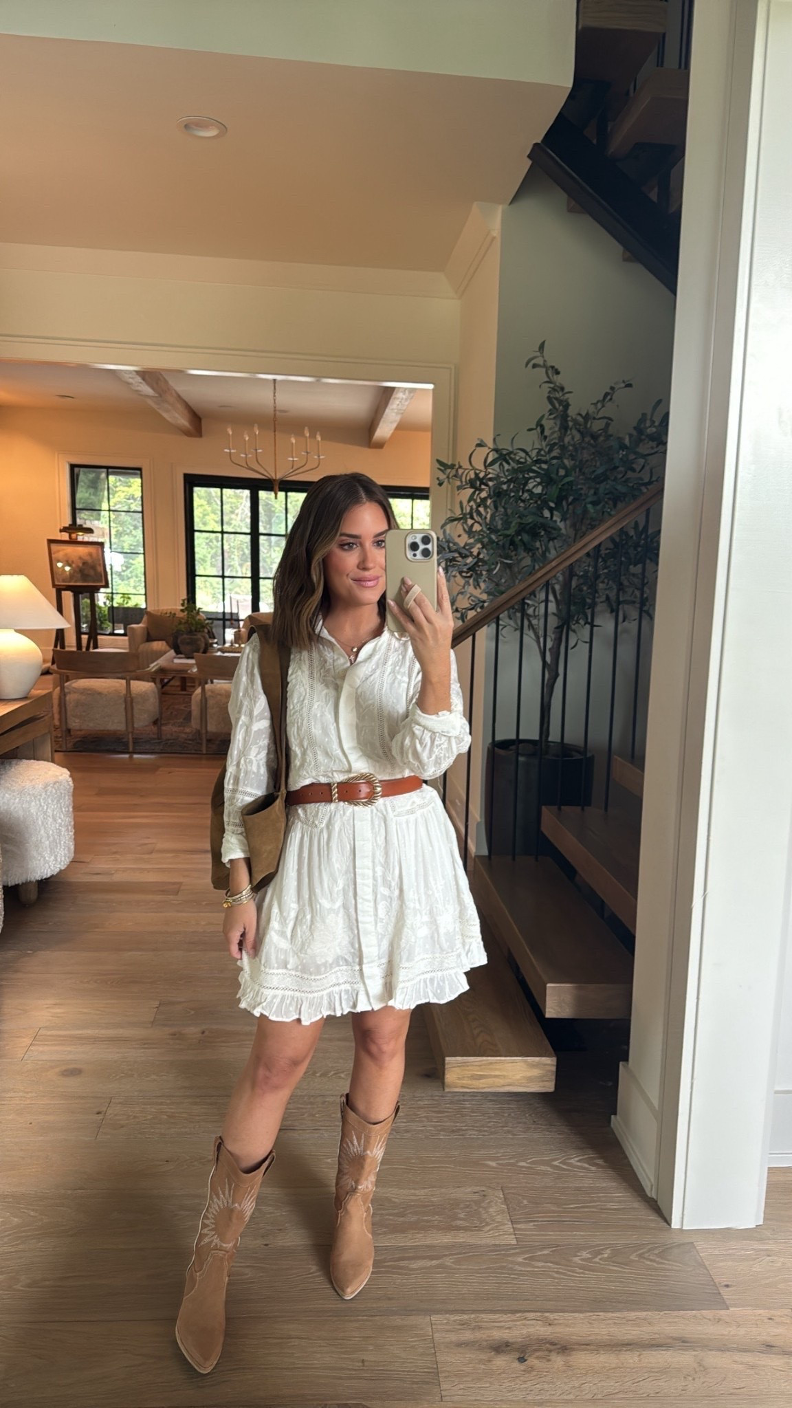 Women’s fall outfit inspo 🤍 Wearing an xs in this embroidered mini shirt dress- currently on final sale for $24 (originally $158), comes with a slip that goes under & a fun fall look! Accessorized with a belt & boots - would look great with a western hat too! My boots are old, but linking similar.

Women’s fall outfits || country concert outfit || fall dresses || white dresses ||

#LTKSaleAlert #LTKSeasonal #LTKPetite