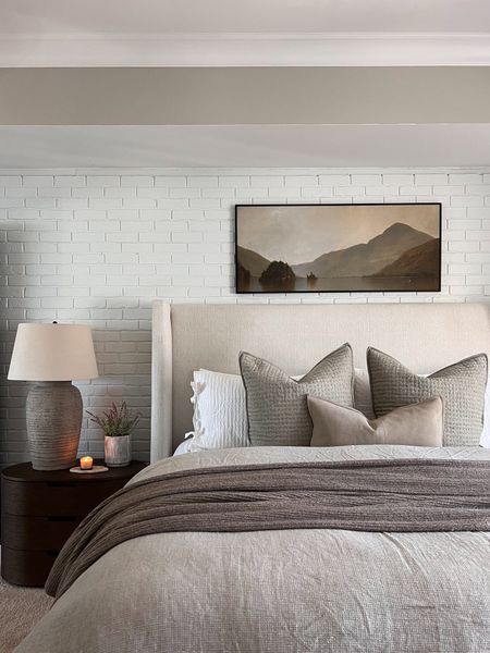 Neutral earthy organic bedroom. My nightstands are from RH. I had my print framed with Frame it Easy. 

#LTKstyletip #LTKhome