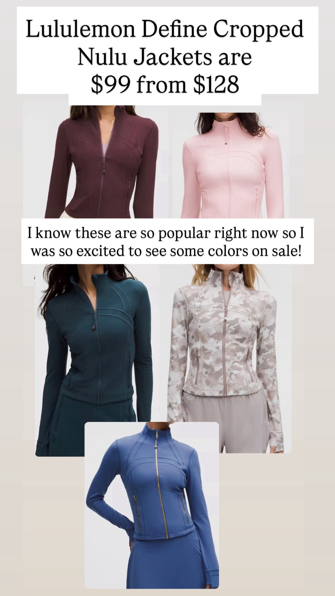 Lululemon Define Cropped Jacket
Nulu

#LTKActive #LTKSaleAlert