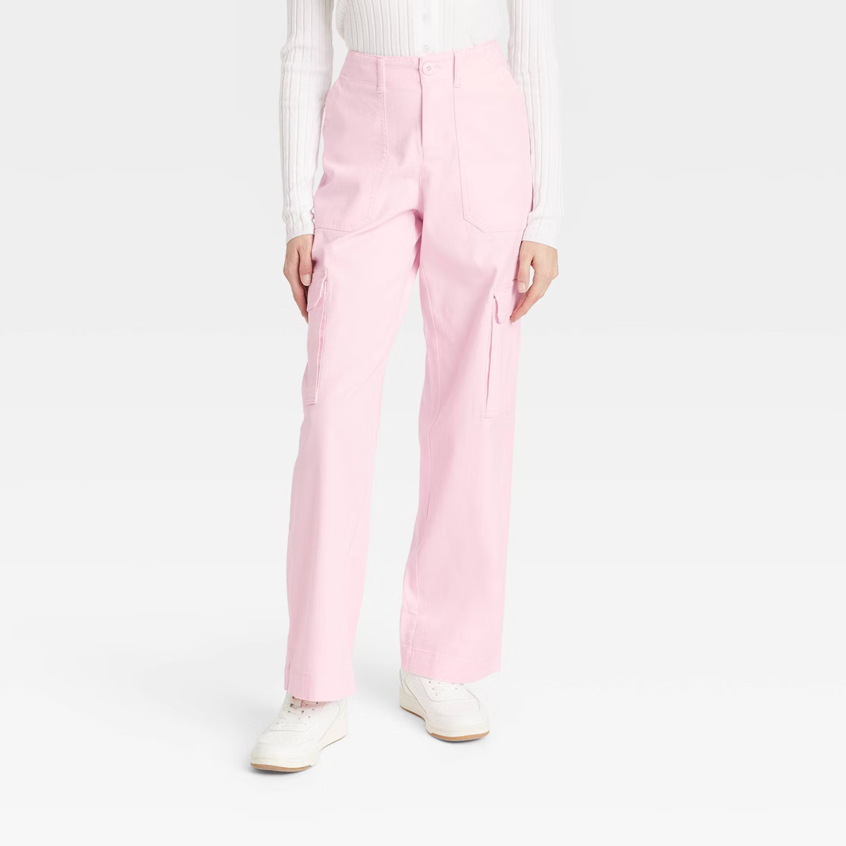 Women's Mid-Rise Utility Cargo Pants - Universal Thread™ Cream 8 | Target