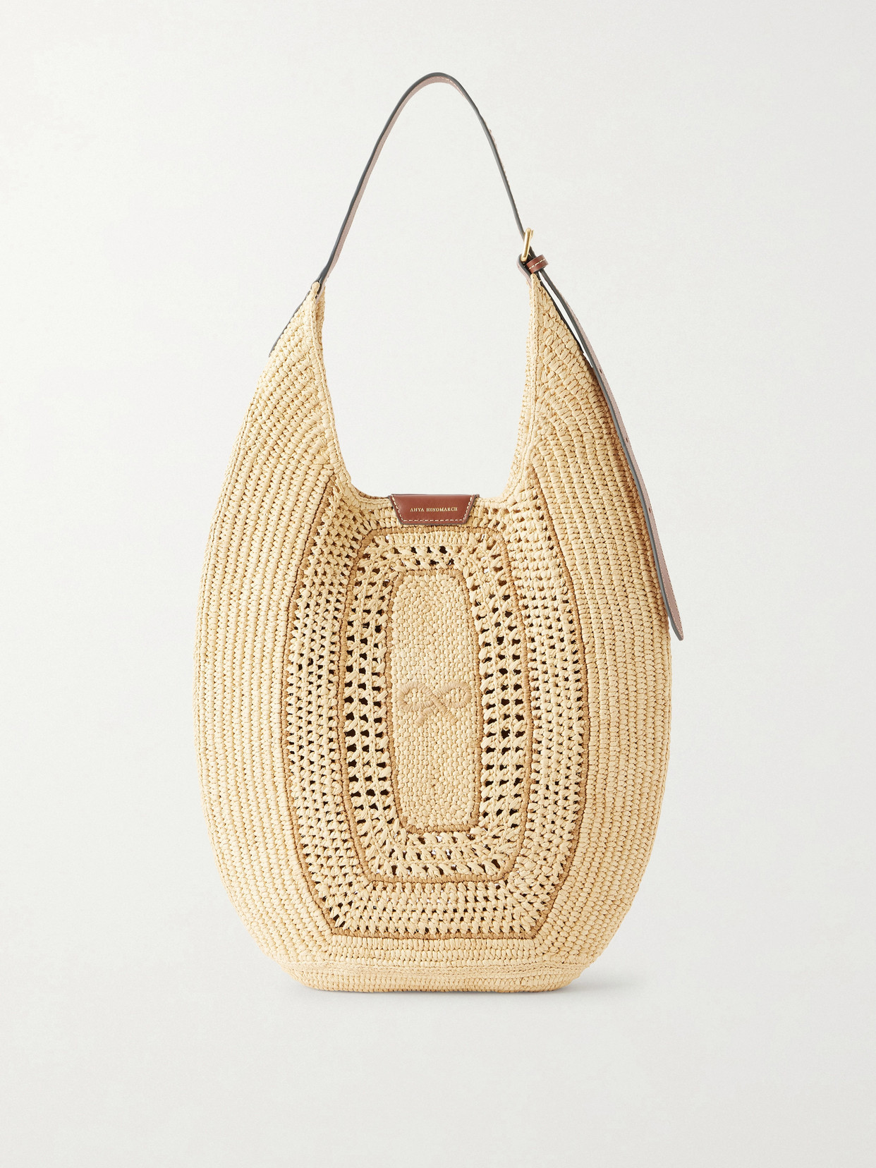 Anya Hindmarch - Bow Leather-trimmed Raffia Tote - Neutrals | NET-A-PORTER (US)