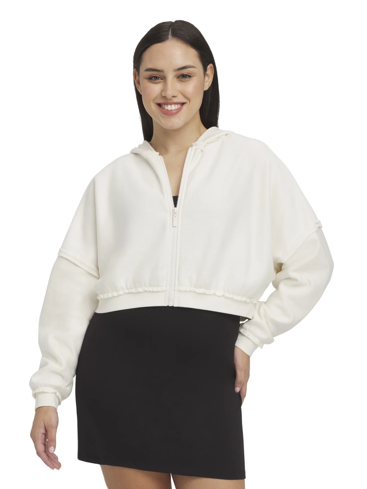 Mills by Millie Bobby Brown Women's Long Sleeve Crop Hoodie, Sizes XXS-XXL | Walmart (US)