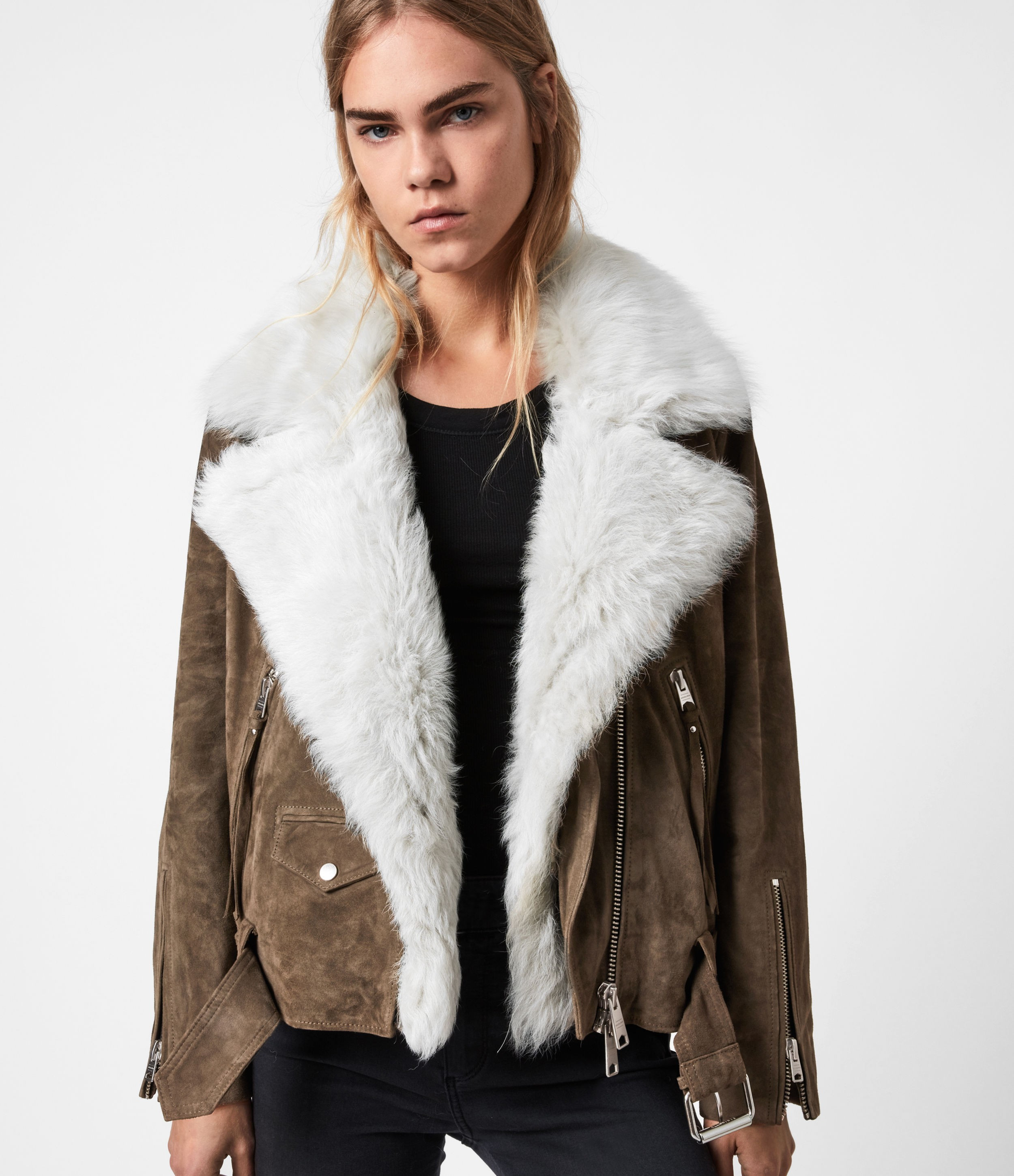 Luna 4-In-1 Shearling Biker Jacket | AllSaints UK