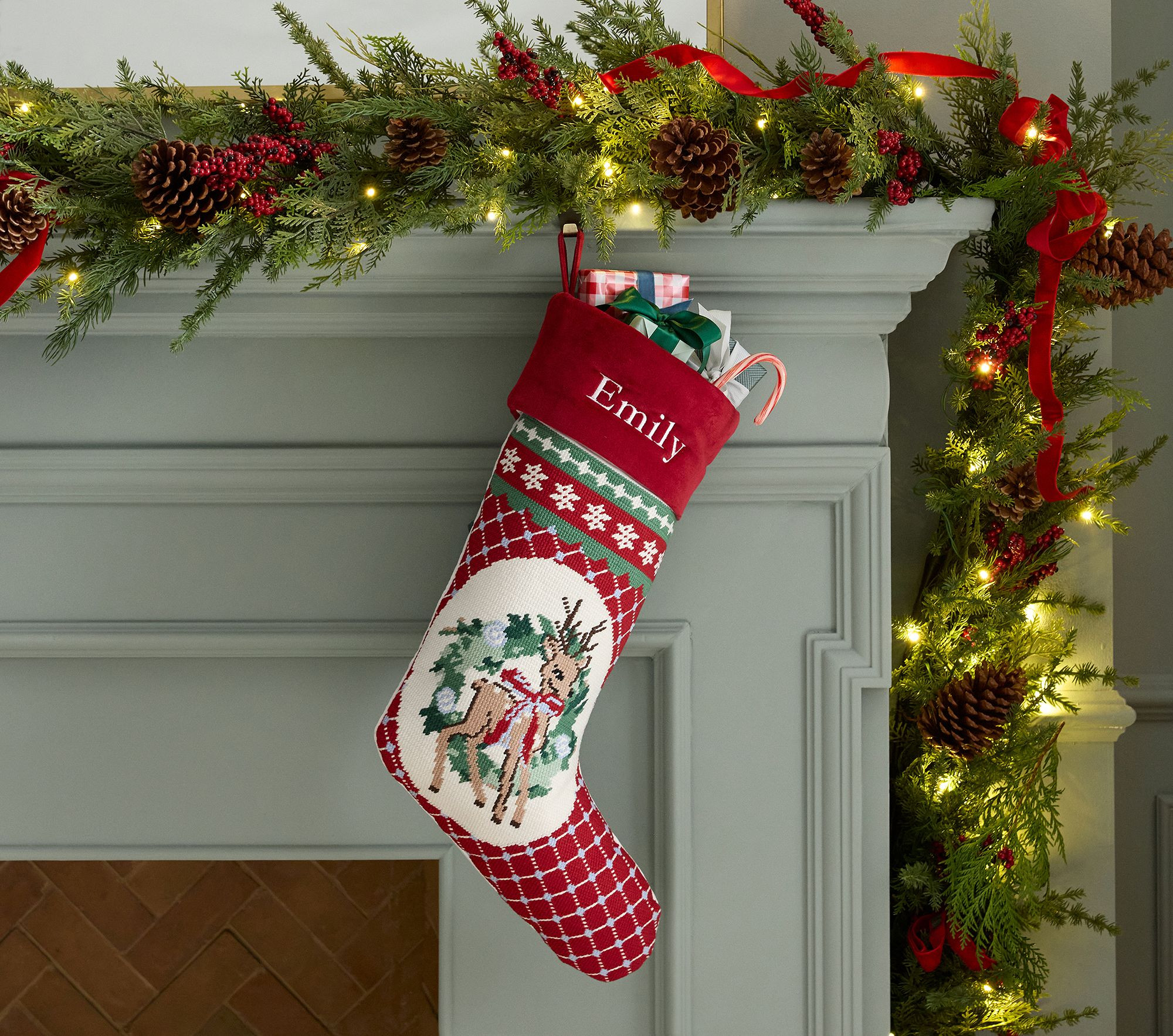 Needlepoint Christmas Stocking Collection | Pottery Barn Kids
