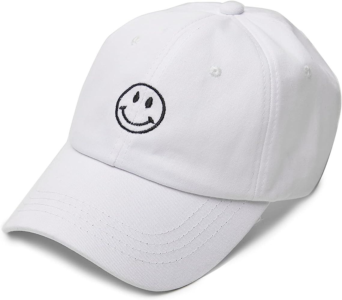Smile Face Baseball Cap – Fashionable Embroidered Trucker Hat for Women. Trendy, Light Weight Adjust | Amazon (US)