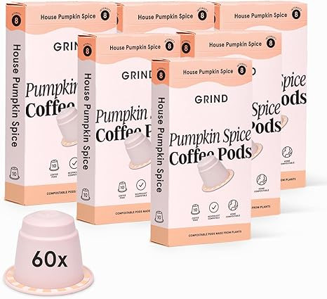 Grind Pumpkin Spice Coffee Pods | Pack of 60 Biodegradable Capsules | 100% Arabica | Nespresso® ... | Amazon (UK)