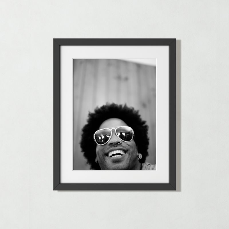 'Lenny Kravitz in the Bahamas' Black & White Art Print in Black Frame 21.5"x17.5" + Reviews | CB2 | CB2