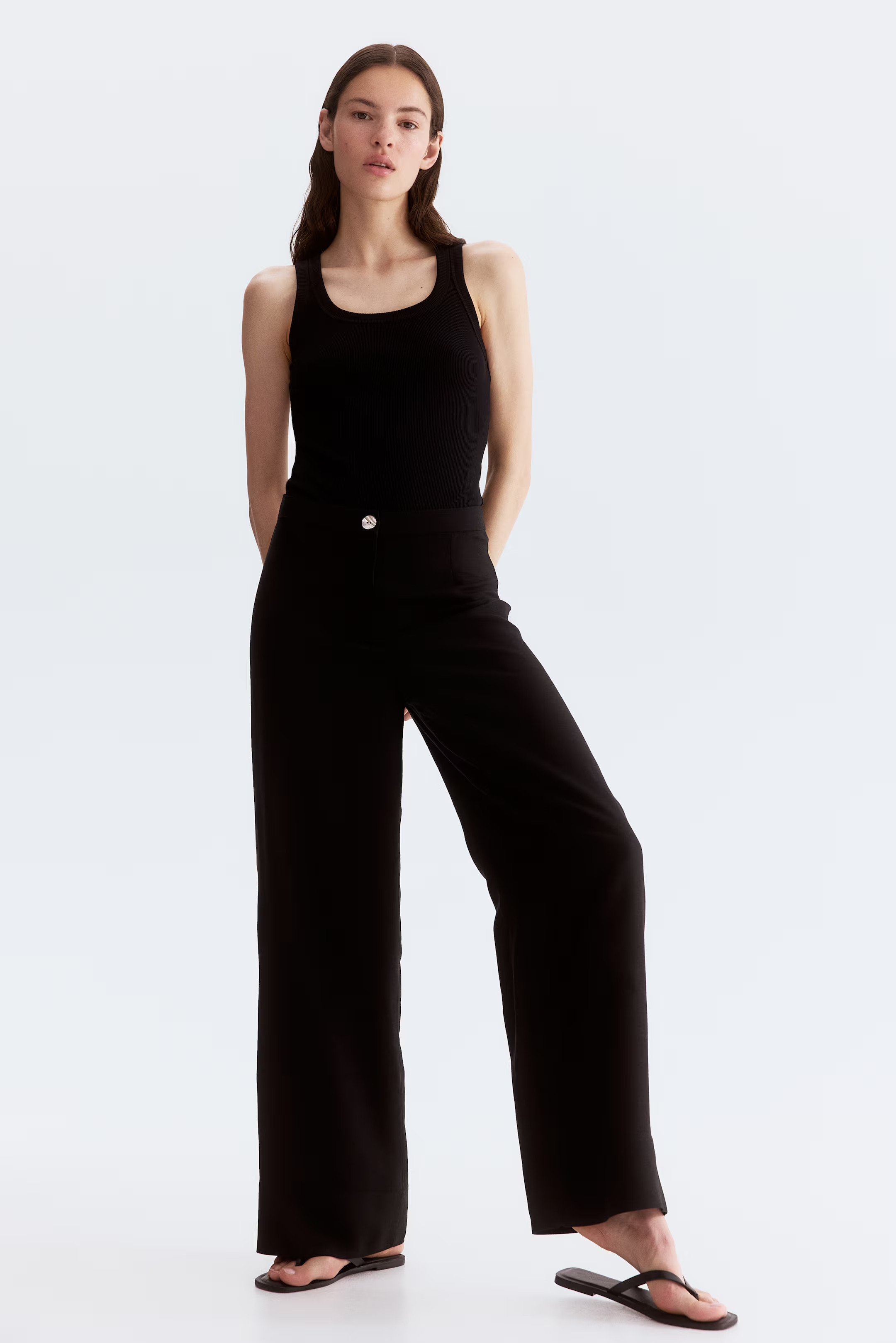 Linen-blend trousers | H&M (UK, MY, IN, SG, PH, TW, HK)