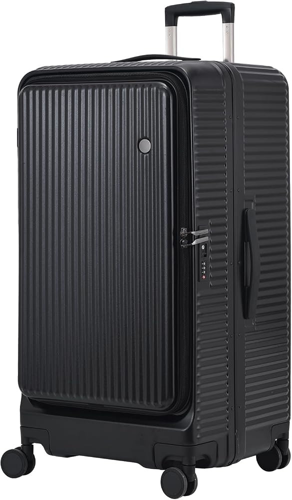 29 Inch Aluminum Checked Luggage with Side Opening YKK Zipper, 40 * 37 * 77cm, 113L, Lightweight ... | Amazon (US)
