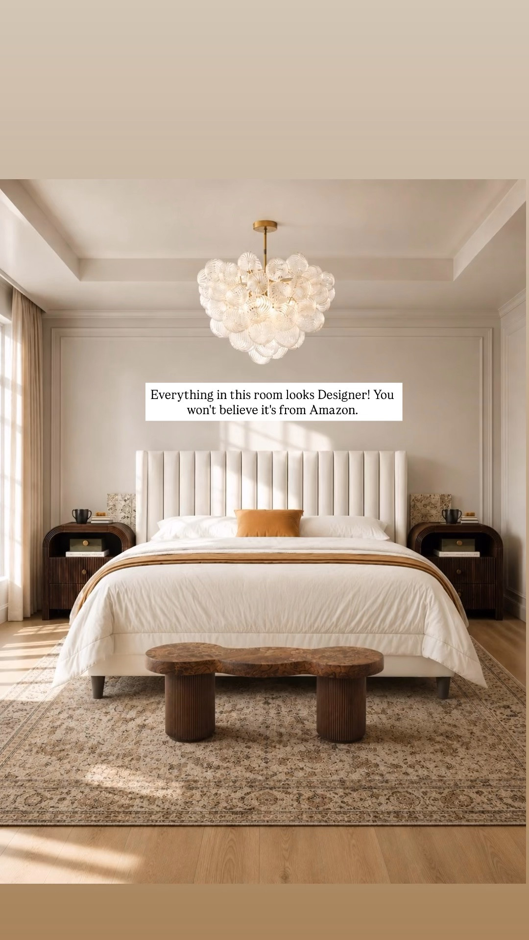 The chandelier, headboard, nightstands, and bench are all such good Amazon finds.

#LTKHome #LTKSaleAlert