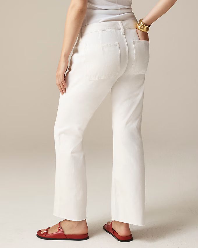 Sailor mid-rise relaxed demi-boot jean in white | J.Crew US
