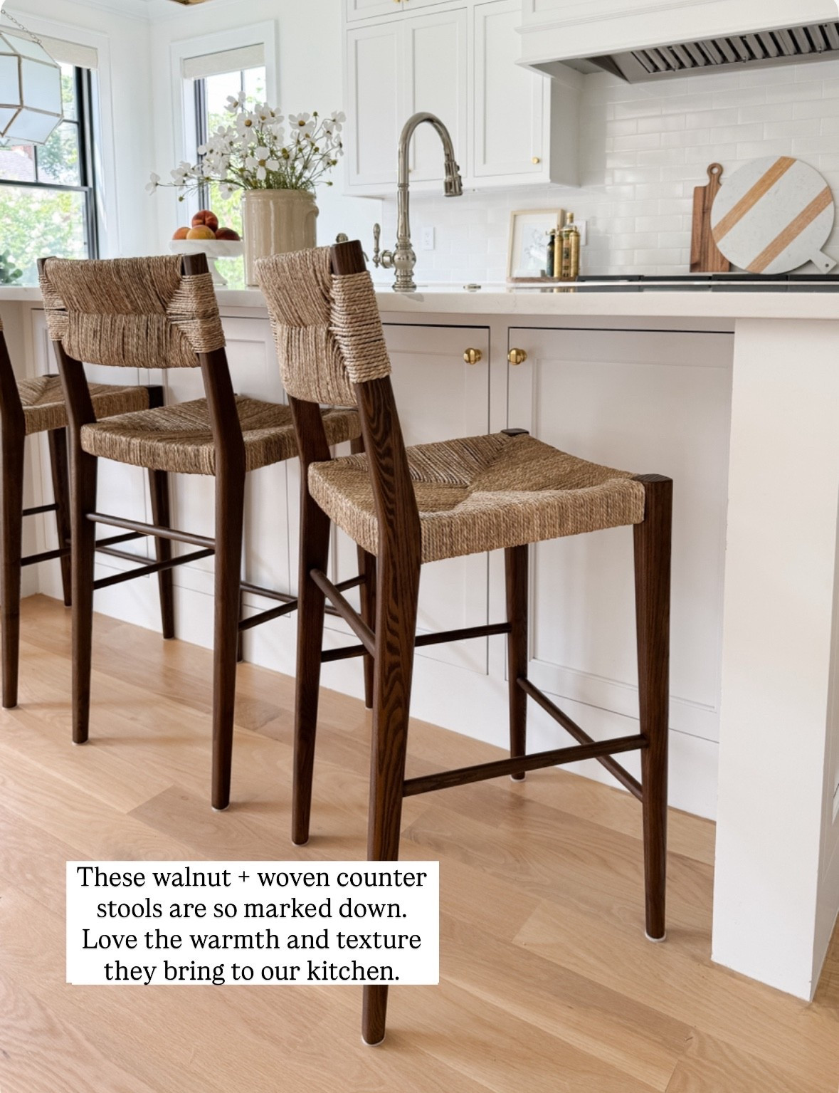 These walnut + woven counter stools from Serena & Lily are on sale for early Black Friday, and they’re still one of my favorite pieces in our kitchen. The mix of warm wood and woven texture adds so much dimension to an all-white space without feeling heavy.

Linking the exact style and a few similar options while they’re marked down.
#NeutralHome #KitchenInspo #LTKHome #SerenaAndLily #BlackFridayDeals

#LTKHome #LTKCyberWeek #LTKSaleAlert