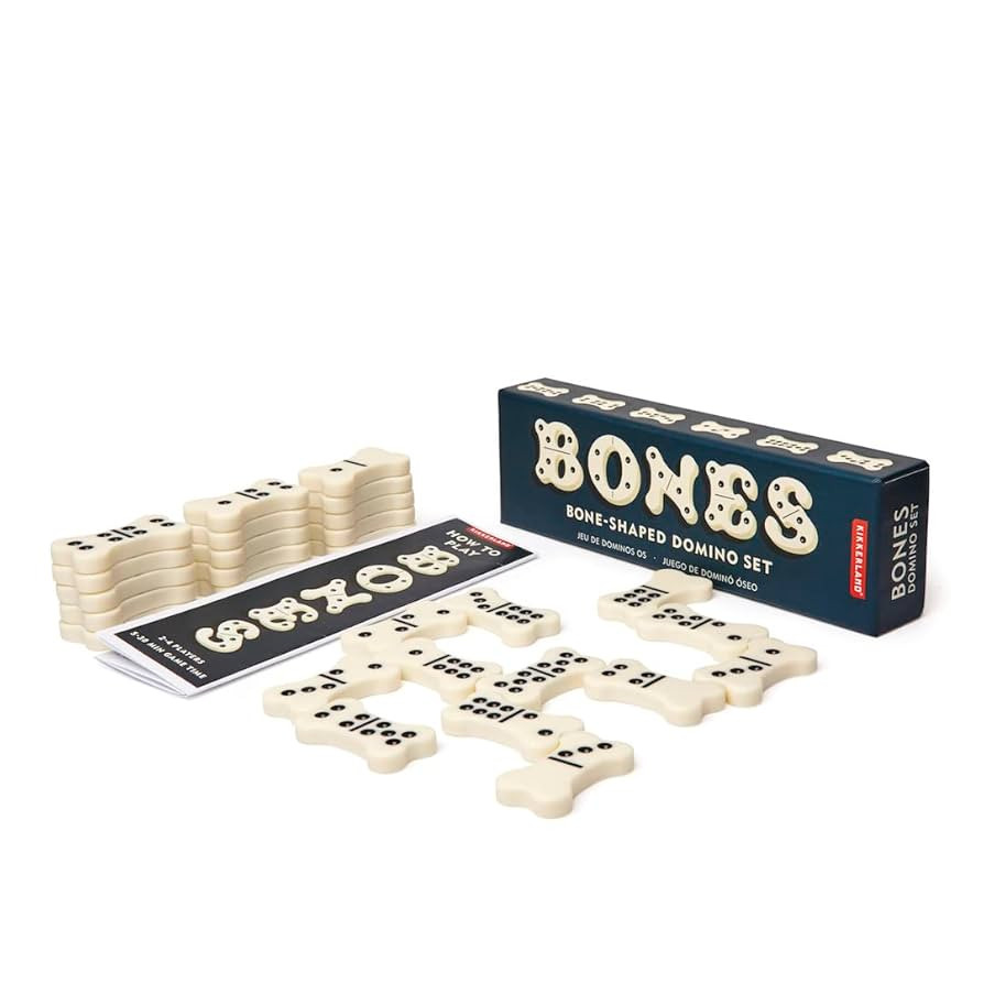 Kikkerland Bones Bone Shaped Domino Set, Classic Board Game, 28 Tiles, Fun Family-Friendly Game N... | Amazon (US)