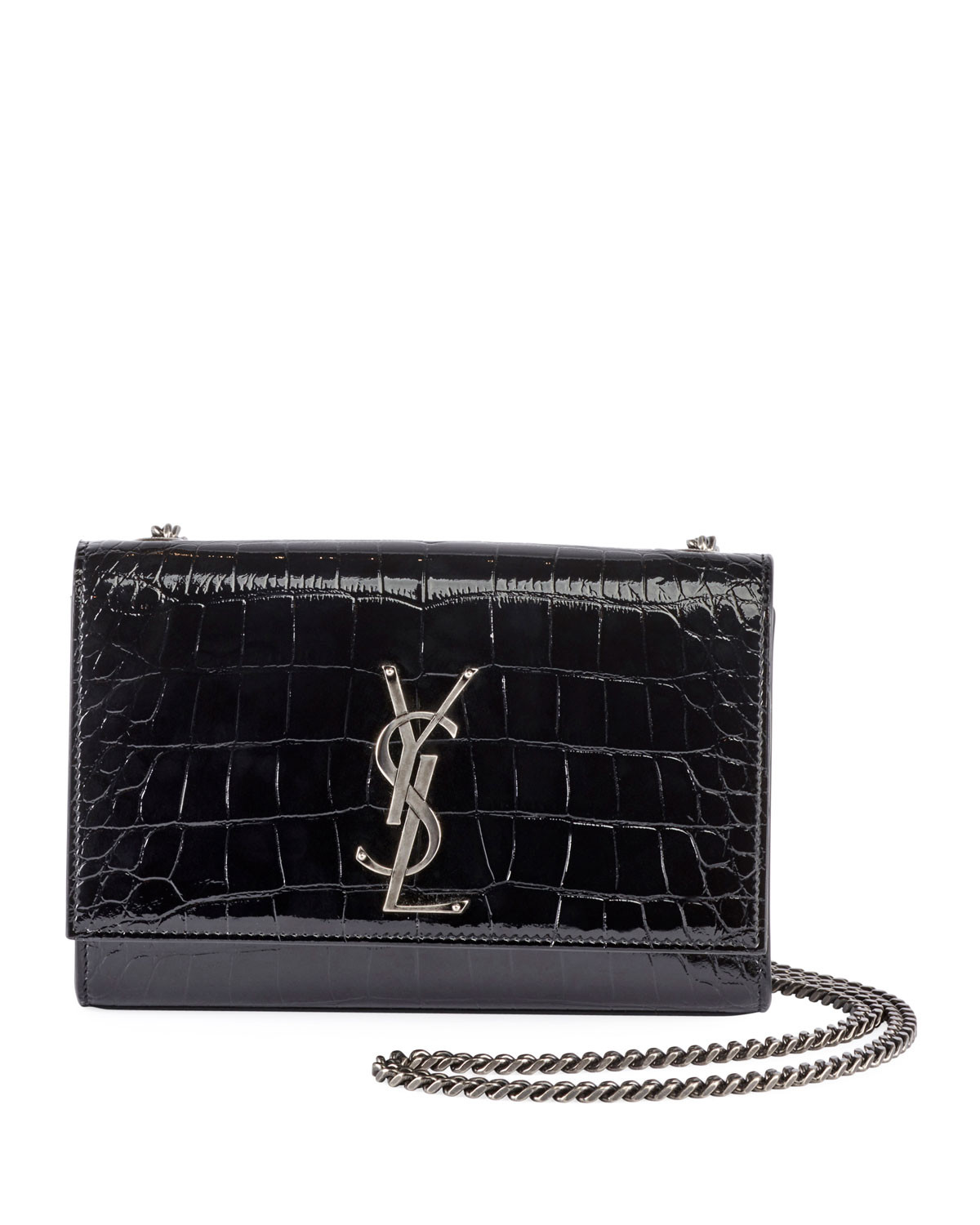 Kate Monogram Small Croco Patent Crossbody Bag | Bergdorf Goodman
