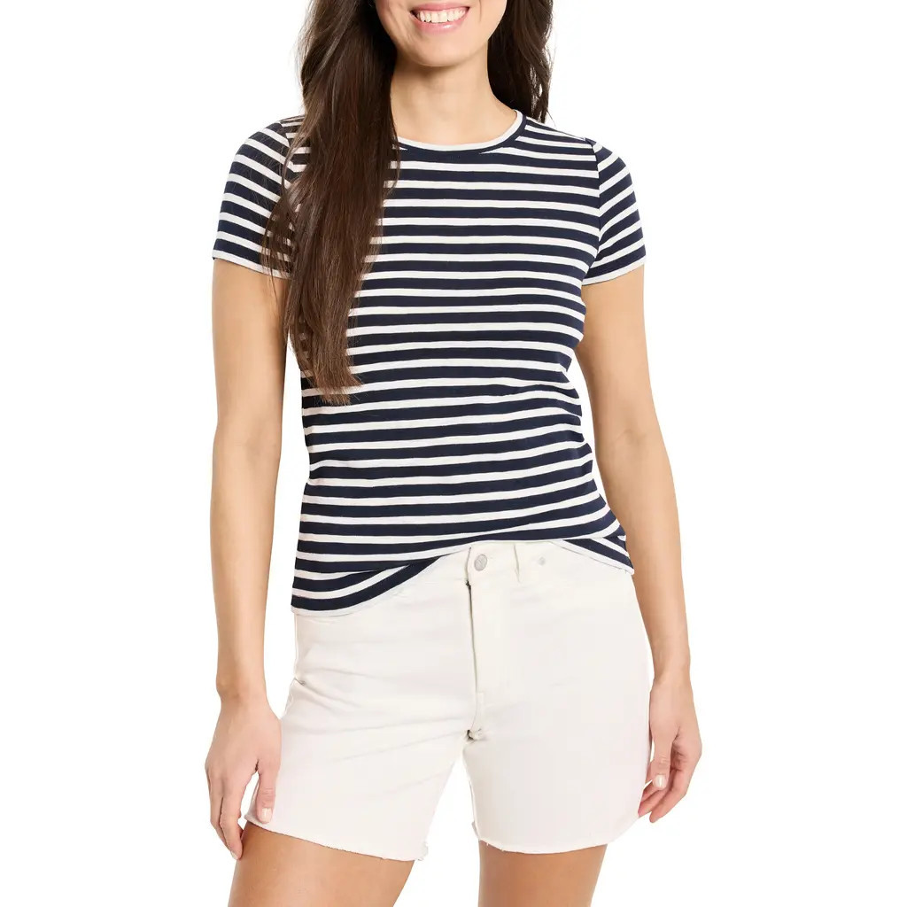 NZT by NIC+ZOE Stripe T-Shirt in Indigo Multi at Nordstrom, Size X-Large | Nordstrom