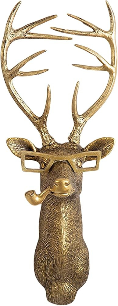 Animal Heads Wall Decor, Faux Deer Head Mount, Animal Sculptures Wall Decor, Resin Animal Head Wa... | Amazon (US)