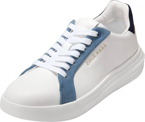 Cole Haan Women's Grand Hurrion Cup Lace-to-Toe Sneakers, White/Moonlight Blue Suede/Midnight, 8.5-B US | Amazon (US)