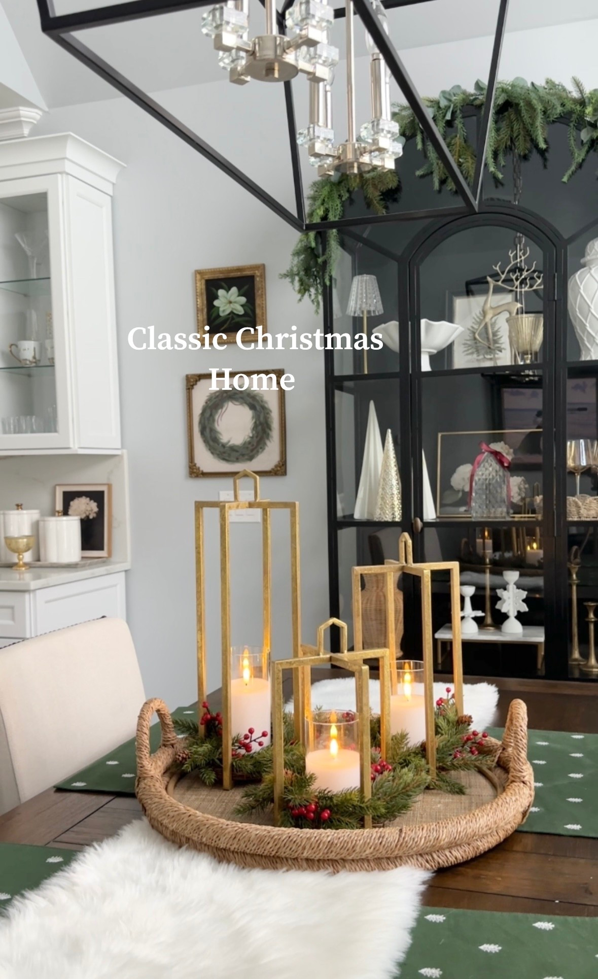 Classic Christmas home styling. Shop lanterns, mini wreaths, mercury candles on sale, display cabinet, chandelier, and more Christmas, holiday home decor accessories. Amazon, Target, Pottery Barn, Crate & Barrel. 

#LTKSaleAlert #LTKHoliday #LTKHome