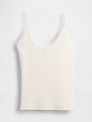Lace-Trim Pointelle Cami | Gap (US)