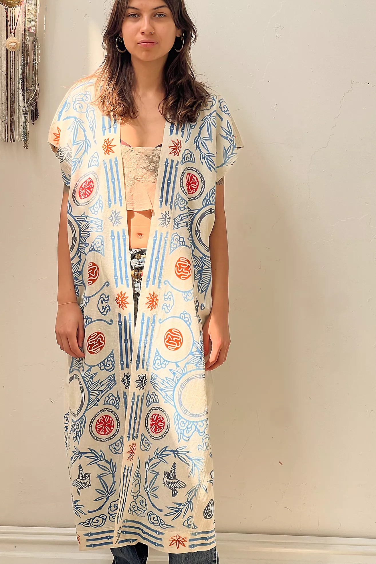 Anna Corinna Reworked Vintage Hand Printed Birds Jacket | Free People (Global - UK&FR Excluded)