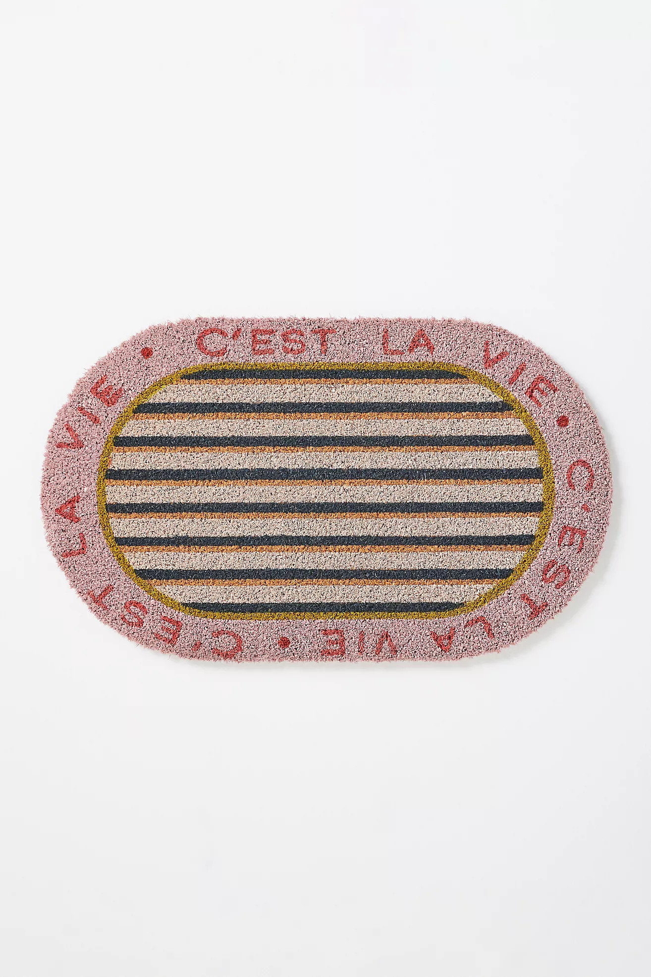 Claudette Striped Shaped Coir Printed Doormat | Anthropologie (US)